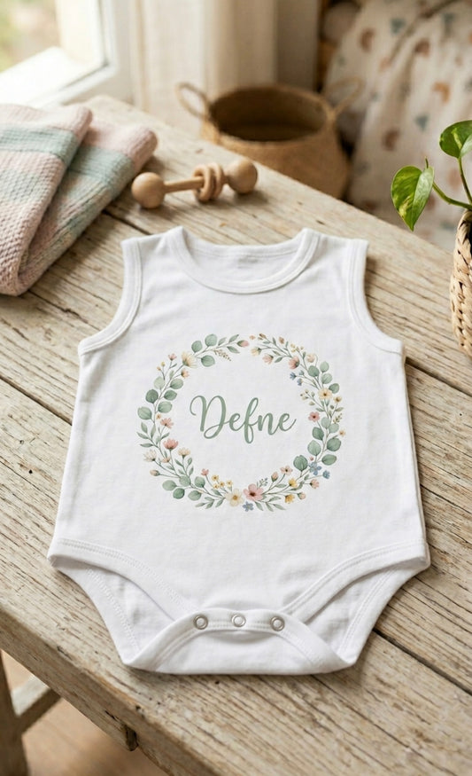 Defne İsme Özel Tasarım Kolsuz Zıbın