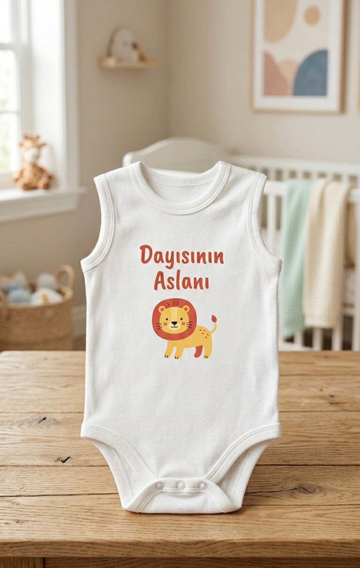 Dayısının Aslanı Tasarım Kolsuz Zıbın
